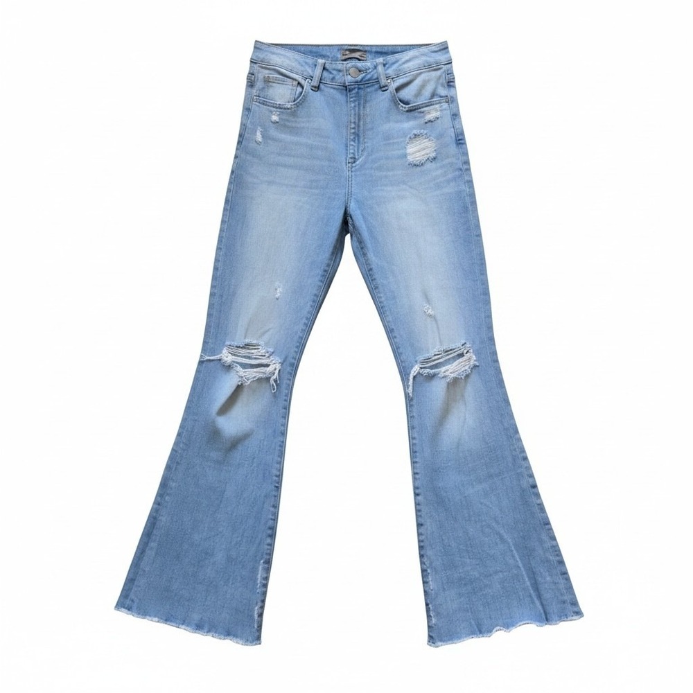 DL1961 Wallace High Rise Flare‎ Jeans Fargo Distressed Light Wash 27